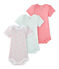 Kurzärmelige Baby-Mädchen-Bodys im 3er-Set weiss LOT