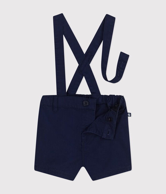 Kurze Baby-Latzhose aus Serge blau MEDIEVAL