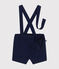 Kurze Baby-Latzhose aus Serge blau MEDIEVAL