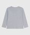 Langärmeliges Kinder-T-Shirt aus einfarbiger Baumwolle grau FUMEE CHINE