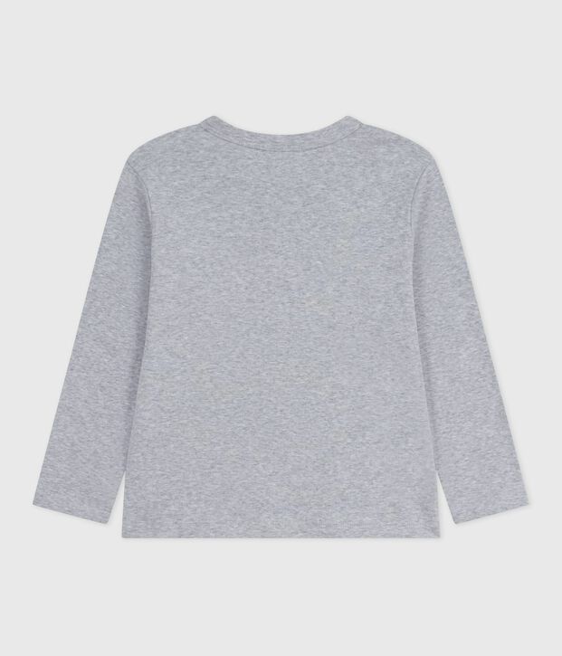 Lang&auml;rmeliges Kinder-T-Shirt aus einfarbiger Baumwolle FUMEE CHINE