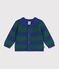 Baby-Cardigan aus Woll- und Baumwollstrick mit Streifen vielfarbig/gr&uuml;n