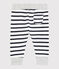 Gestreifte Baby-Hose für Jungen weiss MARSHMALLOW/blau SMOKING