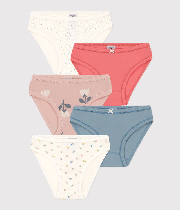 5er-Set Slips aus Baumwolle mit Tulpenmotiv f&uuml;r M&auml;dchen vielfarbig