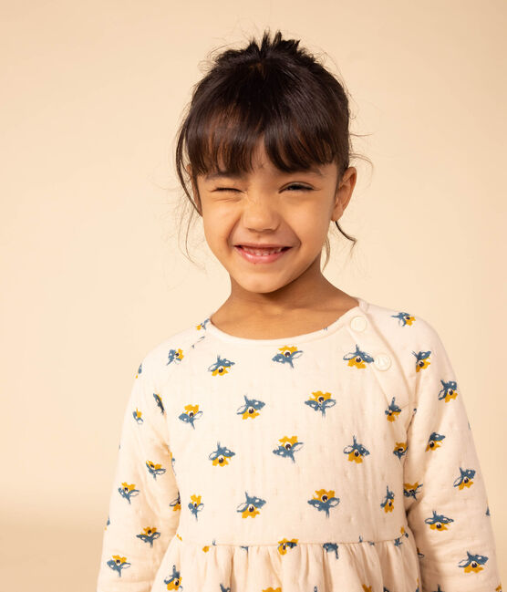 Langärmeliges Kleid mit Printmotiv für Mädchen weiss AVALANCHE/ MULTICO