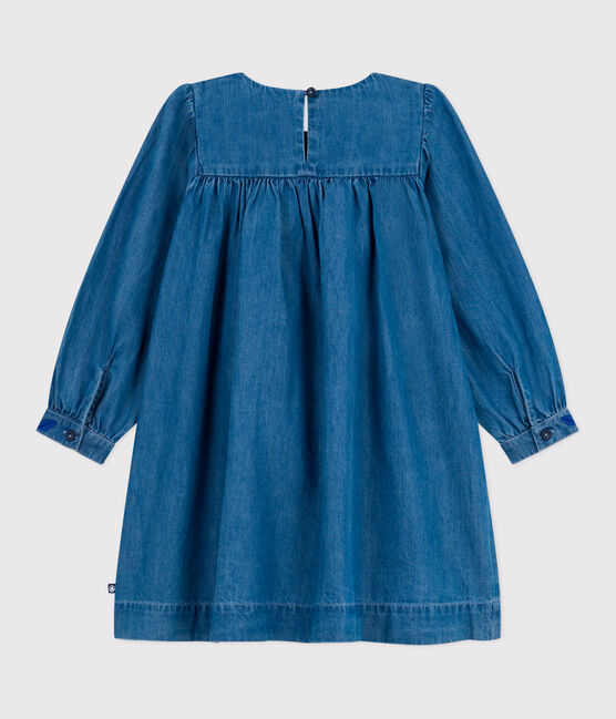 Langärmeliges Kinder-Kleid aus Denim blau DENIM CLAIR