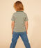 Gestreiftes Jungen-T-Shirt aus leichtem Jerseystoff grün CROCO/ AVALANCHE