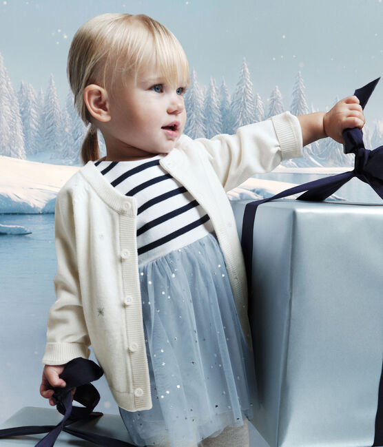 Langärmliges Kleid aus zwei Stoffen CO2/ MULTICO