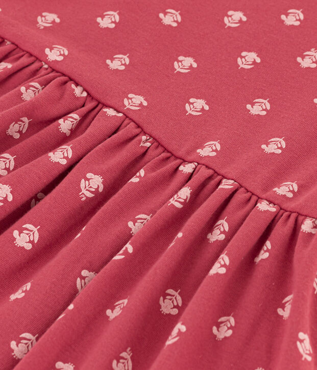 Gemustertes Kinderkleid aus Baumwolle f&uuml;r M&auml;dchen rosa/naturfarben