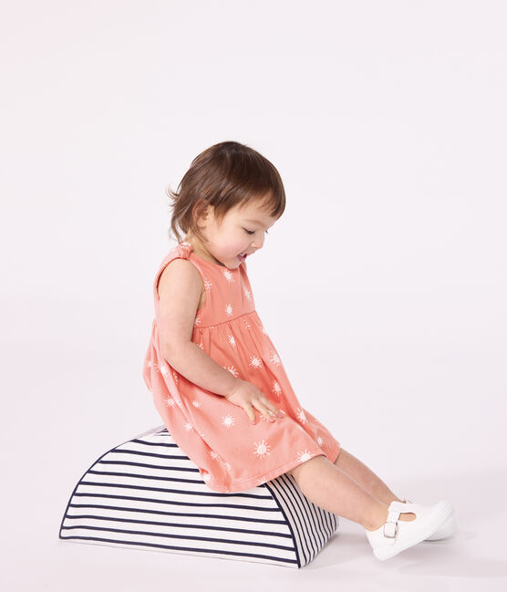 Ärmelloses Baby-Kleid aus Jersey mit Sonnenmuster orange ABRICOT/ MARSHMALLOW
