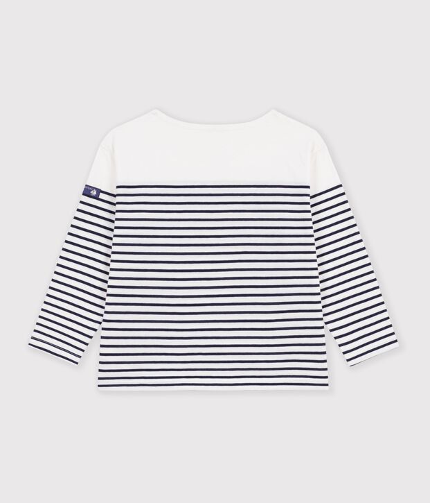 Kinder-Streifenshirt Marini&egrave;re aus Baumwolle weiss/blau