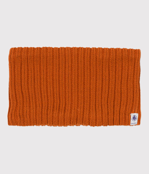 Baby-Schlauchschal aus Strickgewebe, mit recyceltem Fleece gef&uuml;ttert braun