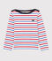 Streifenshirt aus Baumwolle für Mädchen und Jungen weiss MARSHMALLOW/rot BRASIER/blau PEPS