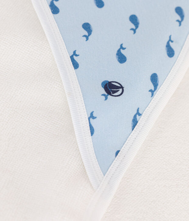 Viereckiges Baby-Badetuch aus Baumwolle blau/blau