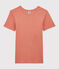 Eng anliegendes T-Shirt aus Bio-Baumwolle mit Pikotkante für Damen rosa PAPAYE
