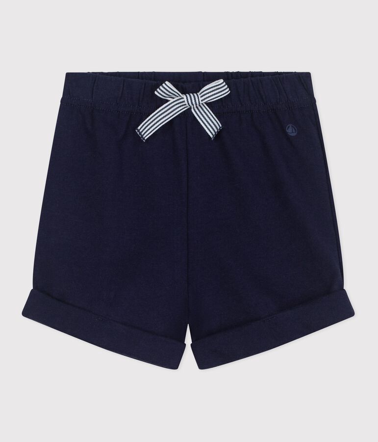 Baby-Shorts aus einfarbiger Baumwolle blau