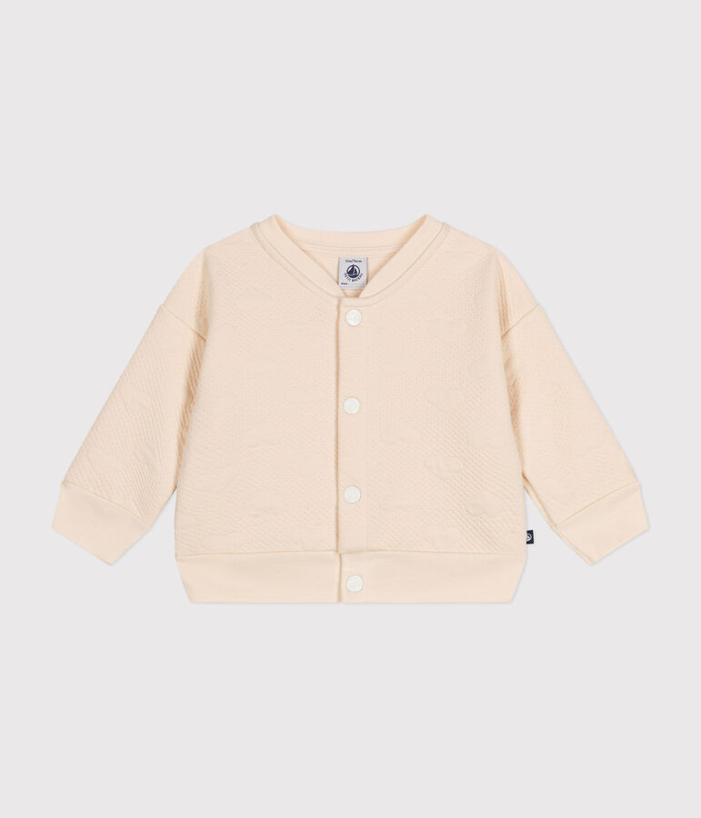 Baby-Cardigan aus gestepptem Doppeljersey naturfarben