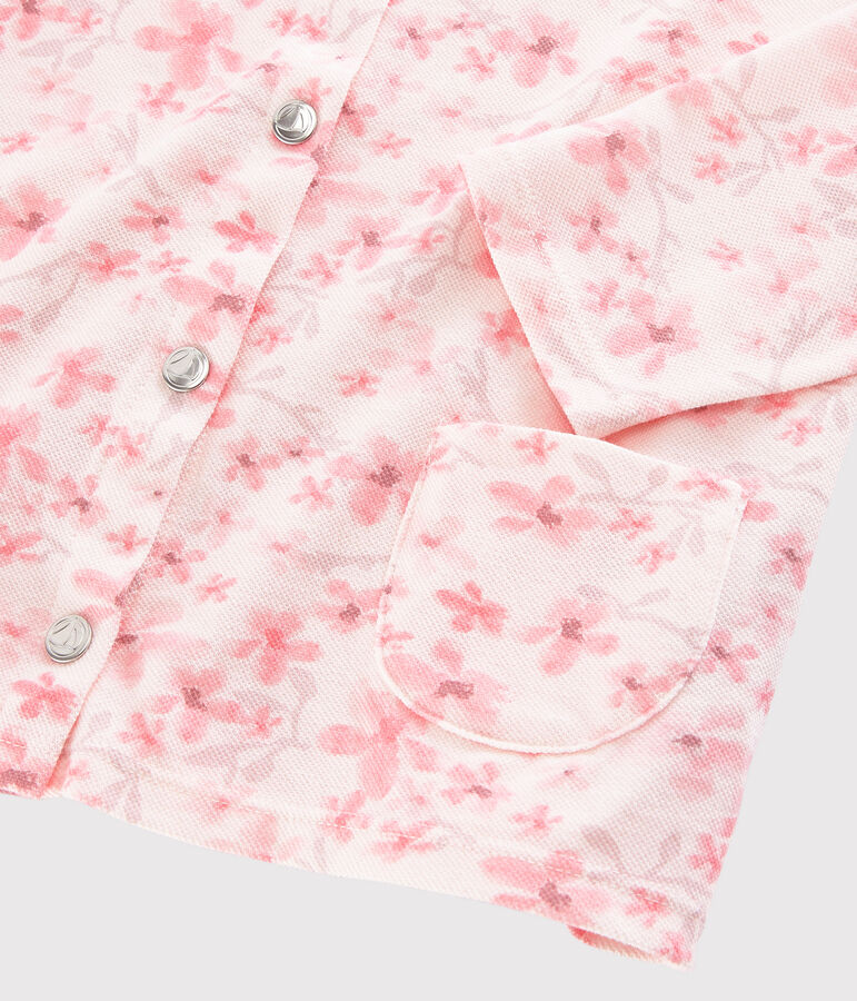 Kinder-Cardigan aus Jersey-Pikee f&uuml;r M&auml;dchen rosa/vielfarbig