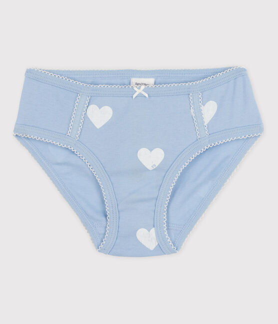 3er-Set Slips aus Baumwolle mit Lochstickerei für Mädchen blau JASMIN/weiss ECUME