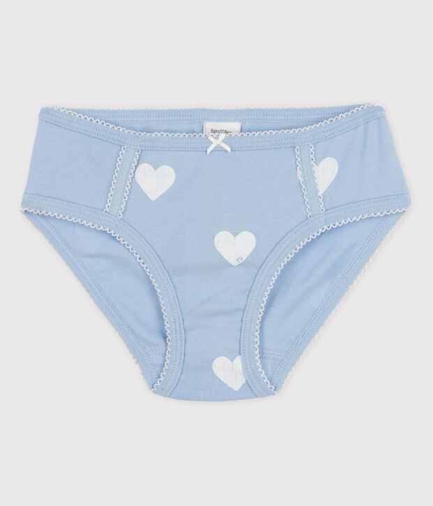3er-Set Slips aus Baumwolle mit Lochstickerei f&uuml;r M&auml;dchen blau/weiss