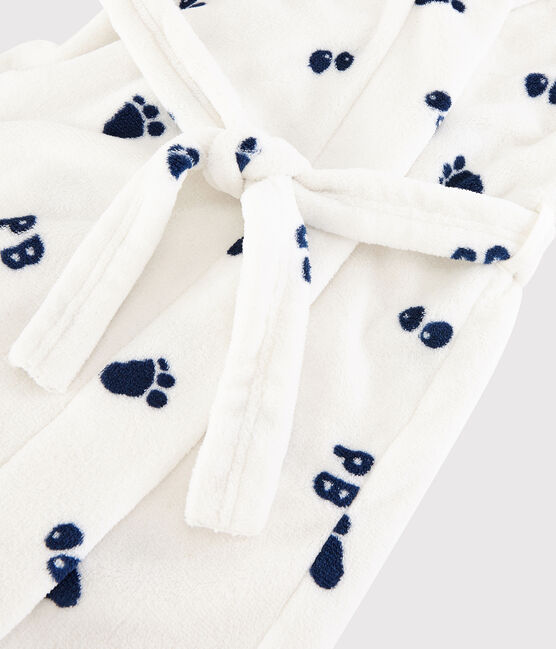 Fleece-Morgenmantel für Jungen weiss MARSHMALLOW/blau MEDIEVAL