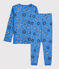 Kinderpyjama aus Bio-Baumwolle blau BRASIER/weiss MULTICO