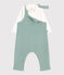 Newborn-Set Latzhose und bestickter Body aus Baumwolle grün PAUL