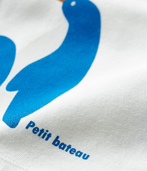 Langärmeliges Baby-T-Shirt für Jungen weiss MARSHMALLOW CN