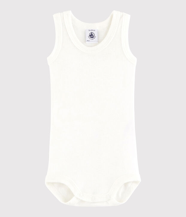 &Auml;rmelloser Baby-Body Jungen weiss