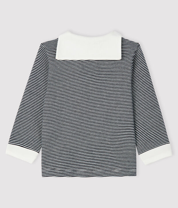 Baby-T-Shirt mit Ringelmuster f&uuml;r Jungen blau/weiss