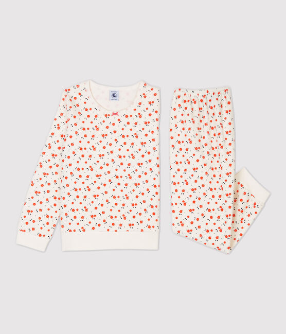 Kinderpyjama aus Nicki mit Blumenmotiv für  Mädchen weiss MARSHMALLOW/weiss MULTICO