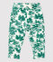 Baby-Hose aus Molton mit Pflanzenmuster weiss MARSHMALLOW/grün GAZON