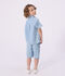 Kurz&auml;rmeliges Kinder-Hemd aus Baumwolle blau