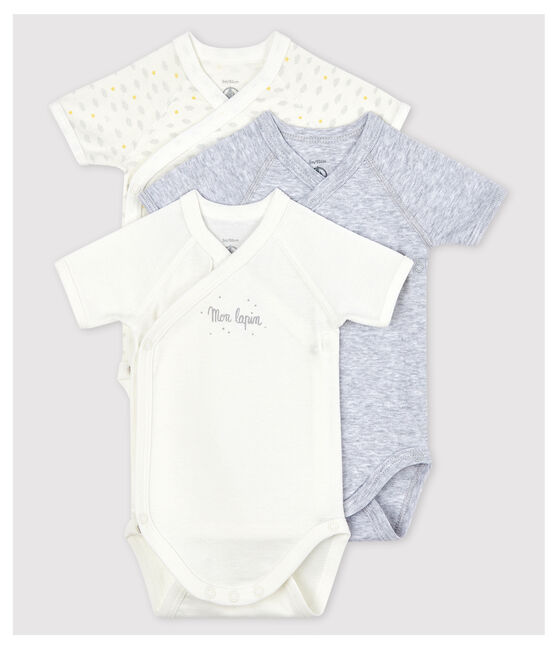 Set mit 3 kurzärmeligen Baby-Bodys im Kimono-Schnitt aus Bio-Baumwolle variante 1