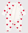 Baby-Langoverall aus Rippstrick mit roten Herzen weiss MARSHMALLOW/rot TERKUIT