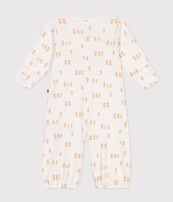 Baby Kombi-Overall aus Baumwolle weiss MARSHMALLOW/grau GRIS