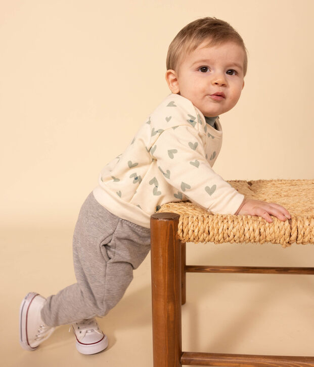 Baby-Hose aus Molton grau