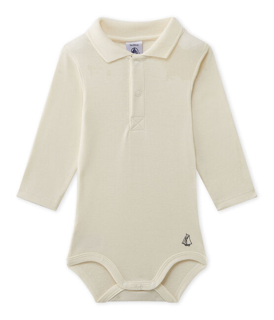 Baby-Jungen-Body mit Kragen beige COQUILLE