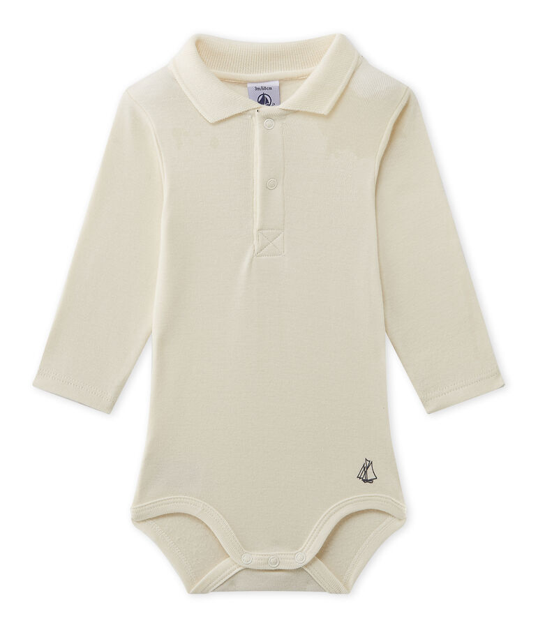 Baby-Jungen-Body mit Kragen weiss