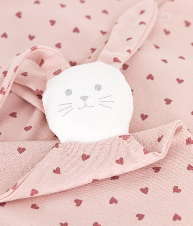 Baby-Set Cardigan, Hose und Kuscheltier aus Baumwolle rosa/rosa