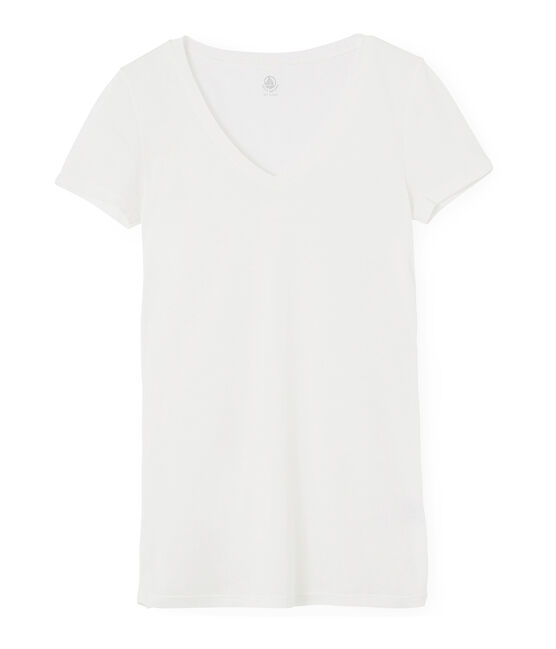 Leichtes langärmeliges baumwoll-t-shirt damen weiss MARSHMALLOW