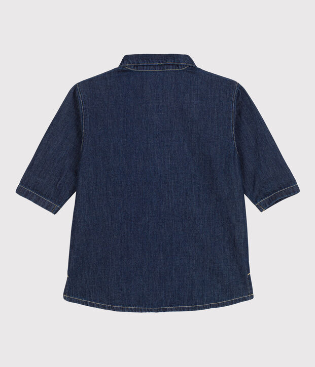 Lang&auml;rmeliges Babykleid aus leichtem Denim blau