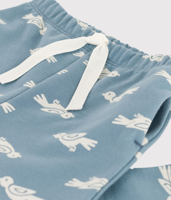 Babyhose aus Molton mit Print blau ROVER/weiss MARSHMALLOW