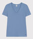 Damen-T-Shirt L'Iconique mit V-Ausschnitt aus Baumwolle, unifarben