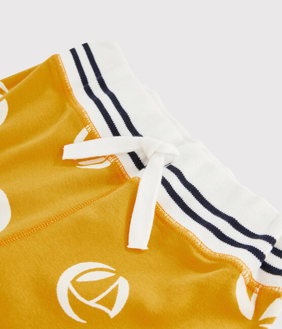 Kinder-Bermudas aus Trikotgewebe für Jungen gelb BOUDOR/weiss MARSHMALLOW