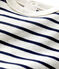 Gestreiftes kurzärmeliges Baby-T-Shirt aus Baumwolle beige MONTELIMAR/blau SMOKING