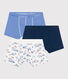 3er-Set Kinder-Boxershorts aus Baumwolle mit überzogenem Bund mit Paris-Motiv