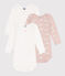3er-Set langärmelige Baby-Bodys aus Baumwolle mit rosa Walen variante 1