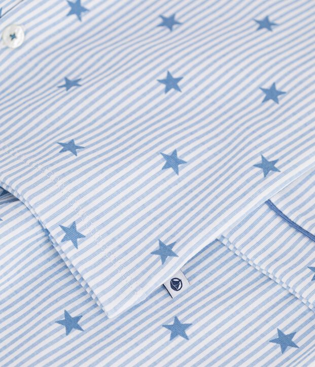 Gekn&ouml;pfter Kinder-Pyjama aus Baumwolle mit Sternmotiv weiss/vielfarbig