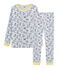 Sehr eng anliegender Rippstrick-Pyjama für kleine Jungen grau POUSSIERE/weiss MULTICO